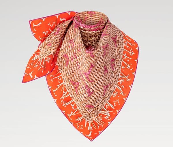 Scarves M90647 Monogram Rattan Square Luxury Silk Square Scarf French Designer Women Letters Print Satin Neckerchief Spring Hair Band Floral Tie Shawl 90