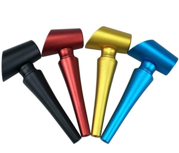 Newest Hammer Metal Smoking Pipes with Deep Bowl Detachable Hand Portable Dry Herb Tobacco Pocket Pipe