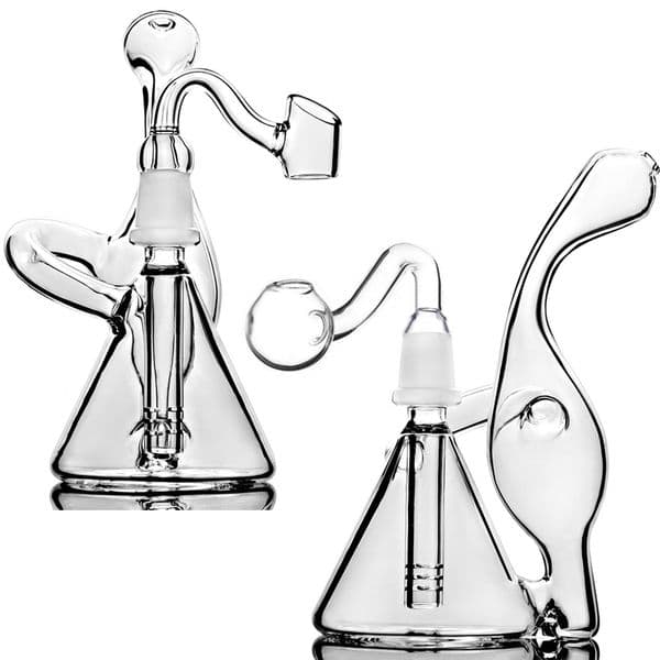Triangle Transparent Glass Bongs Heady Rig Water Pipes Downstem Perc 14mm Joint Shisha hookahs Smoke Big Belly Accessories