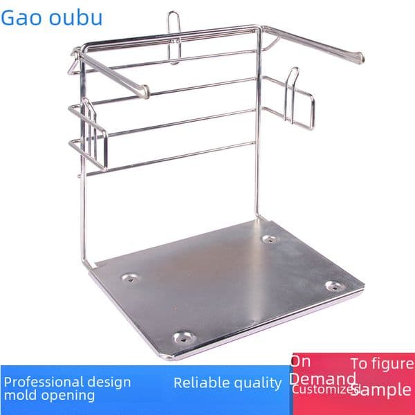 Supermarket shopping bag rack metal cashier plastic bag display rack silver cashier Cabinet brand new electroplating iron rack