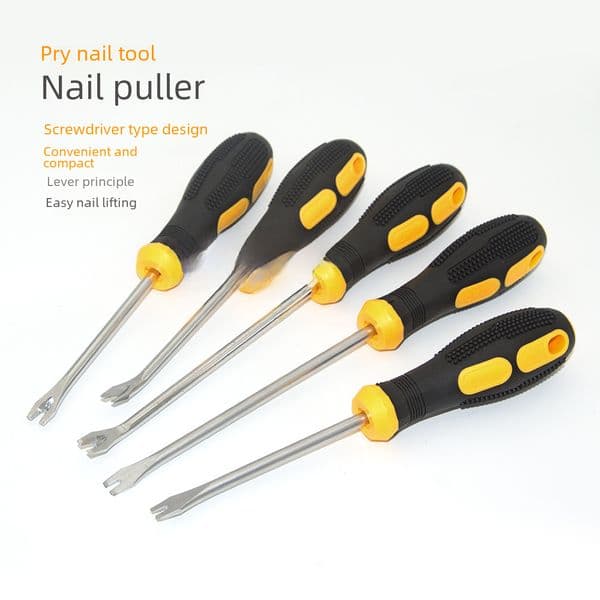 Nail lifting device nail lifting pry screwdriver pry nail screwdriver elbow straight head pry nail factory direct supply wholesale
