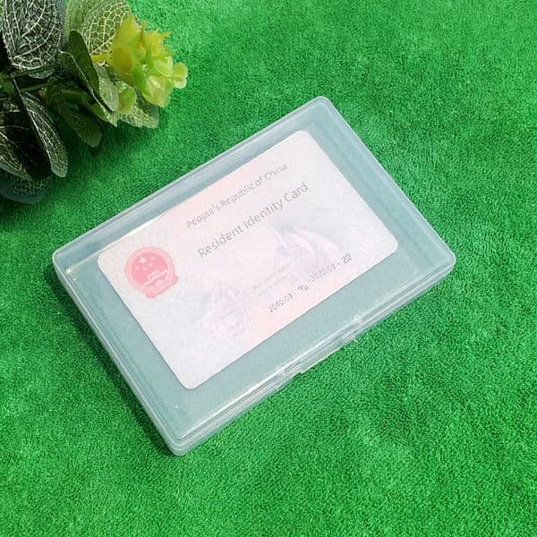 Transparent plastic box business card box glutinous rice paper packing box long flat covered storage element accessories parts dustproof manufacturer