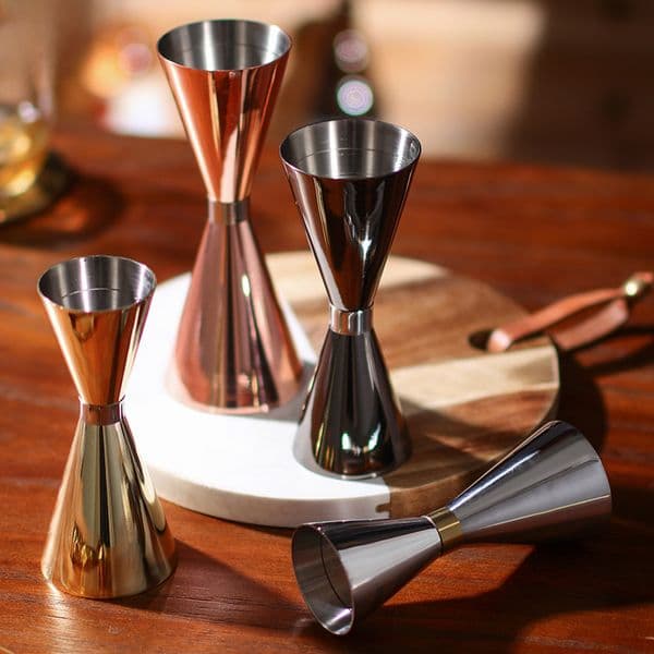 304 stainless steel with scale gold ring double head wine measuring cup gold ring gold ring wine measuring device small man waist oz cup