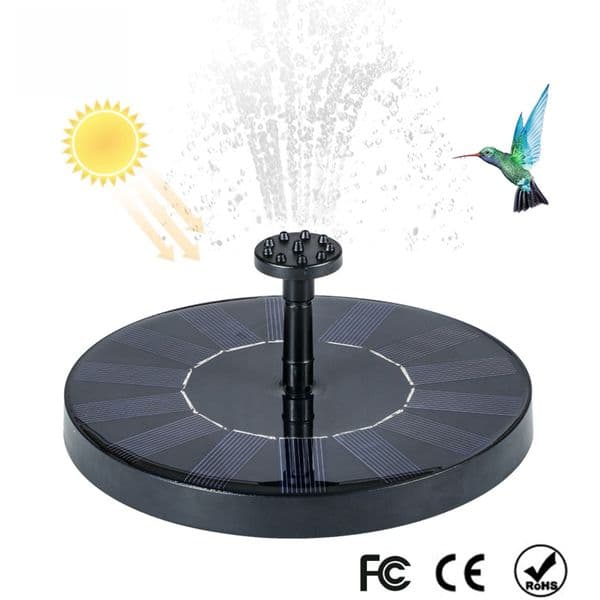 Amazon popular round solar fountain courtyard garden bird tub fountain outdoor pool floating fountain