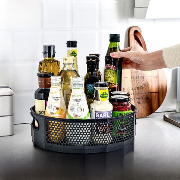 Rotating Seasoning Shelf Desktop Storage Box Household Storage Rack Bathroom Storage Basket Turntable Kitchen Storage Rack