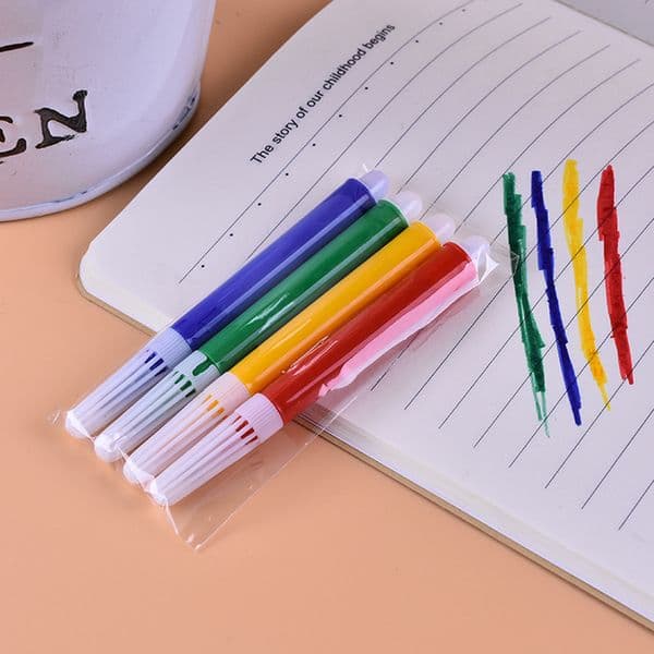 101-4 color watercolor pen 6 color mini watercolor pen children diy brush pen accessories painting set stationery wholesale