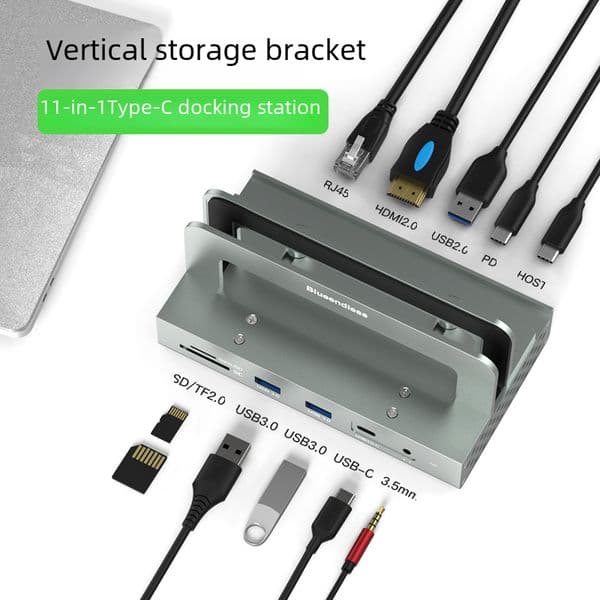 typec docking station 4k60hz gigabit port notebook vertical stand hub multi-function converter expansion dock