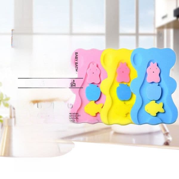 Baby tub bath non-slip mat rub ash net bag bath bed mat baby newborn thick sponge pad spot