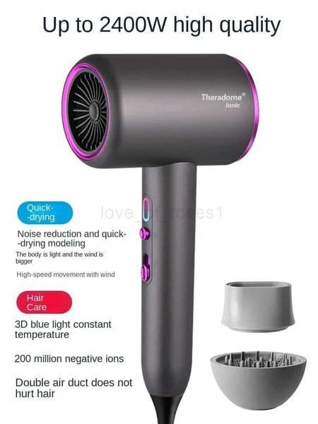 220V hair salon dryer Household high-power hair salon negative ion hair care cold and hot air dryerM240723