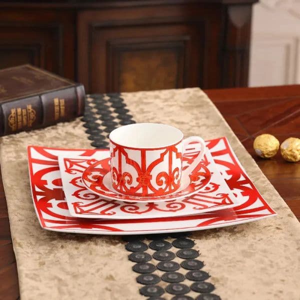 High Dishes Plates Creative Steak Square Tableware Set Western Dish Ceramic Nordic Plate Sushi Desserts Tray Round Dinnerware Household