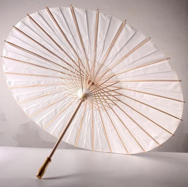 Fans Parasols Wedding Bride Parasols White Paper Umbrella Wooden Handle Japanese Chinese Craft 60cm Diameter Umbrellas ni12