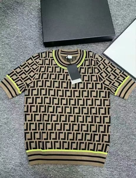 Designer High Quality Hot Knit Crew Neck Short Sleeve Stylish Full Letter Print Vintage Top Tees 57