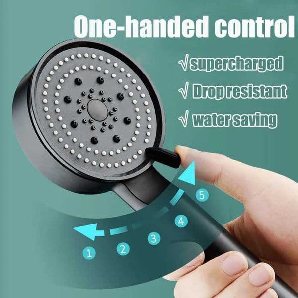 5 modes adjustable high pressure water-saving shower head massage shower head hook bathroom accessoriesWf240730