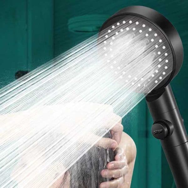 6 adjustable modes of high-pressure water-saving shower with single button water blocking massage shower head used for bathroom accessoriesW240730