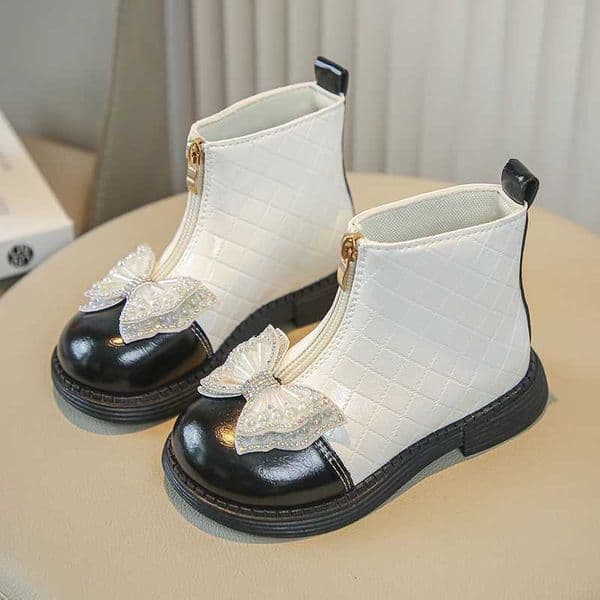 2026 Kid Shoes Girls Ankle Flat Bottomed Princess Rhinestone Bow Front Zipper Smooth And Fashionable Childrens Chelsea Boots basketball Free Shipp