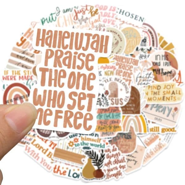 50Pcs Bohemia Style Jesus Christian Stickers Bible Verse Faith Stickers Cross new Wisdom Words Decals Stickers 2025 for Lage Laptop