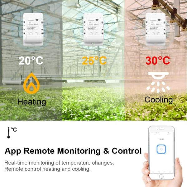 WiFi Smart Switch Tuya ewelink Temperature Switch TH16 RF433 Intelligent Monitoring Thermostat Compatible with Alexa Google Home