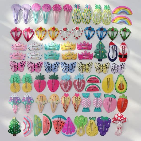 20/30Pcs Korean Cute No Slip Metal Snap Hair Clips For Girls Kids Hair Accessories Colorful Waterdrop Shape Hairpins Barrettes
