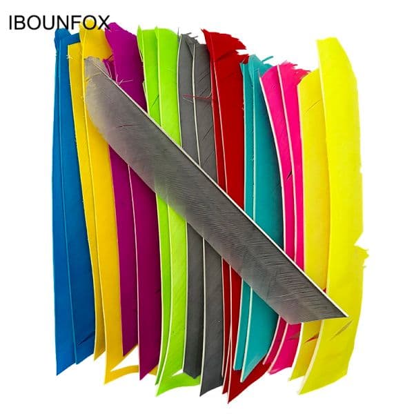 25Pcs Full Length 18-25CM Turkey Feathers for Arrow Multicolor Real Arrow Feather Fletching for Archery Bow Accessories