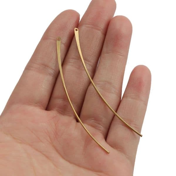 40Pcs Raw Brass Twisted Bar Charms Long Sticks Texture S Shape Wavy Connectors Findings for Diy Earrings Jewelry Making Supplies
