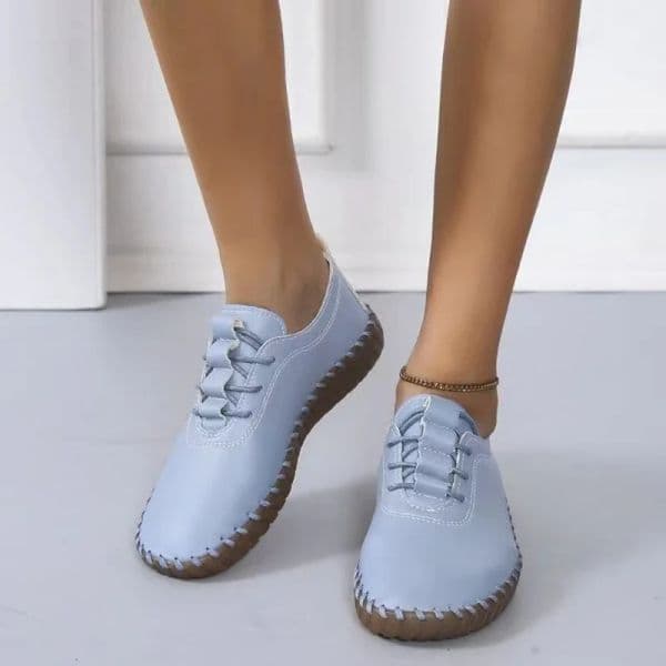 Sneakers Women Shoes Platform Loafers Lace Up Leather Flats 2024Trend Spring Casual Mom Shoe Mujer Zapatos Chaussure Femme