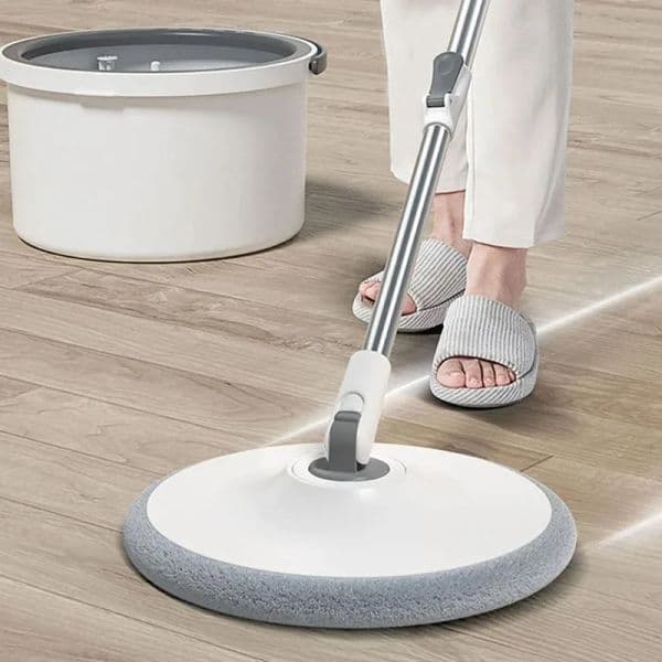 24cm Round Mop Head Cloth Spin Wring For Cleaning Floors Pad Home Replacement Universal Accessories 360 Rotating Barrel Towels