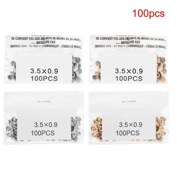 100pcs Waterproof Screw Tube Watch Crown 3.5x0.9mm Copper Gold Silver Flat/Long Watch Crown For Quartz Watch Accessories