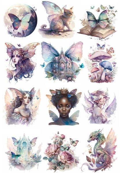 12PCS Forest Magic new Elf Stickers Crafts And Scrapbooking stickers kids toys book Decorative sticker 2025 DIY Stationery