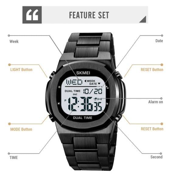 SKMEI Original Brand Digital Sport Watches Men Countdown Timer Chrono Alarm Back Light Wristwatch Waterproof Clock reloj hombre