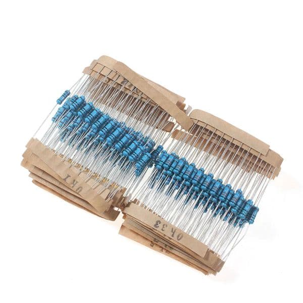 300PCS 1/2W 0.5Watt 1% Resistance Set 0.1R~750R ohm, 1K~820K ohm, Metal Film Resistor Resistance Assortment Kit Set 30 Kinds
