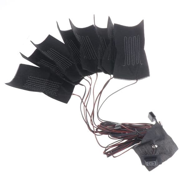 USB Clothes Heater Pad 8 In 1 Electric Heating Sheet 3 Gear Adjustable Temperature Heating Warmer Pad Winter Vest Jacket Pads