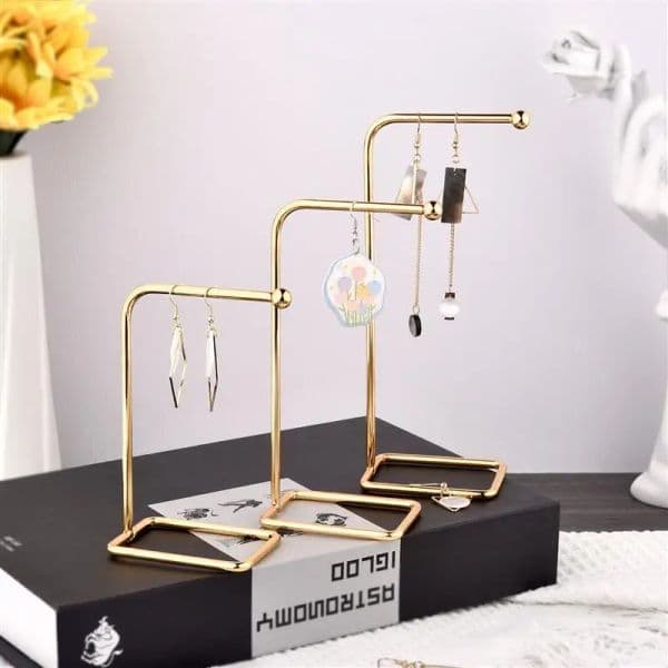 Jewelry Display Organizer Metal Earring Storage Rack Jewelry Organizer Holder Earrings Pendants Necklace Display Stand Shelf