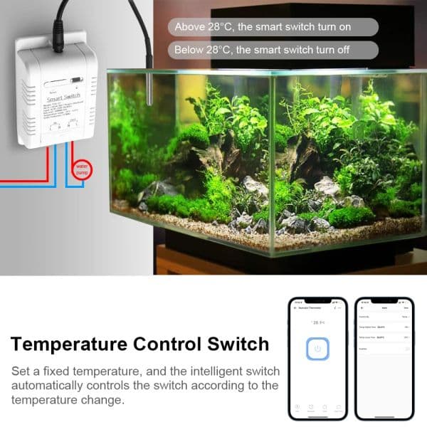 Tuya/Ewelink Smart Temperature Wifi Switch 16A 3000W Intelligent Monitoring Thermostat Compatible with Alexa Google Home