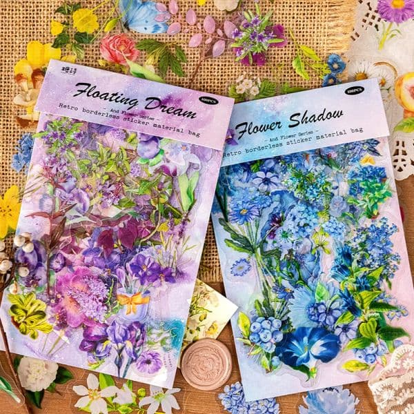 Mr.paper 6 Styles 2025 100Pcs/Bag Vintage Botanical Stickers Aesthetic Flowers new Hand Account Material Decorative Stationery Sticker