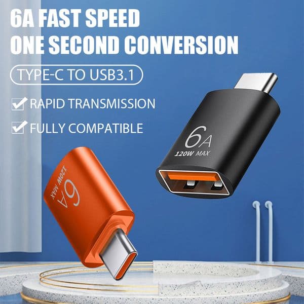 6A USB 3.0 To Type-C Data Adapter Type C OTG USB C Male To USB Female Converter For Macbook Xiaomi Samsung S20 OTG Connector