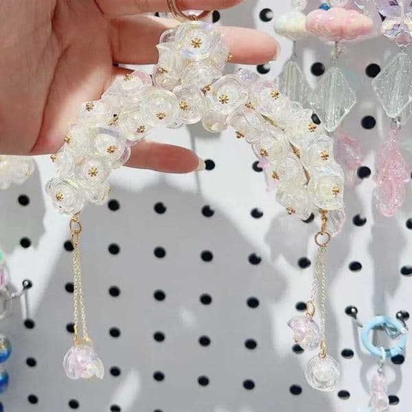 Colorful Bluetear Glitter Wind Bell Spacer Beads Bracelet DIY Decorations Phone Chain Jewelry Making Accessories Handmade Charms
