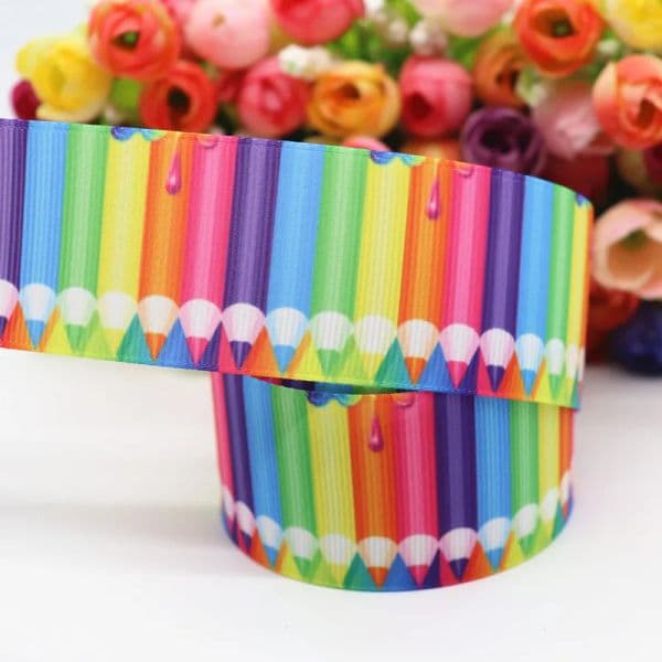 5 Yards 1.5'' (38MM) Back To School Printed Grosgrain Ribbons For Hair Bows/ Gift Packaging DIY Handmade Materials Y19071904