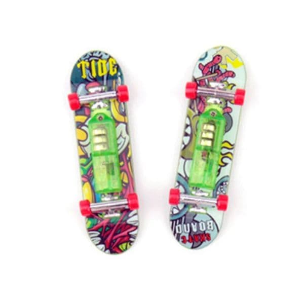 2025 Random Color Mini Led Light new Finger Skateboard Model Interactive Finger Toy