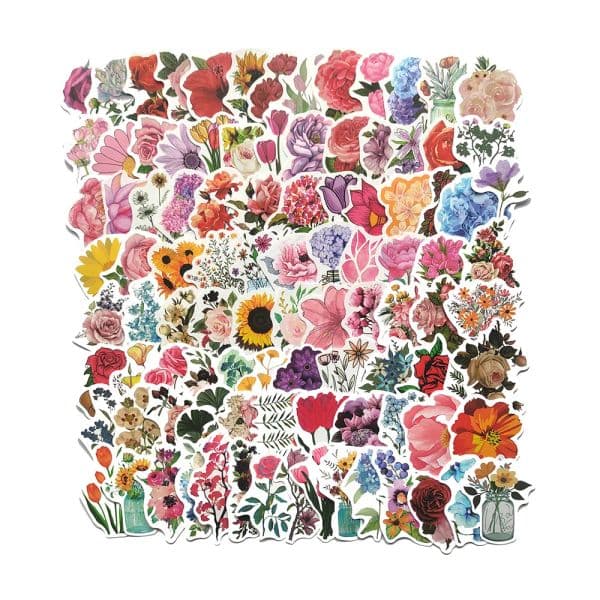 10/30/50/100pcs Flowers Stickers Laptop Bicycle Guitar Skateboard Sticker Kid DIY Graffiti Waterproof stickers