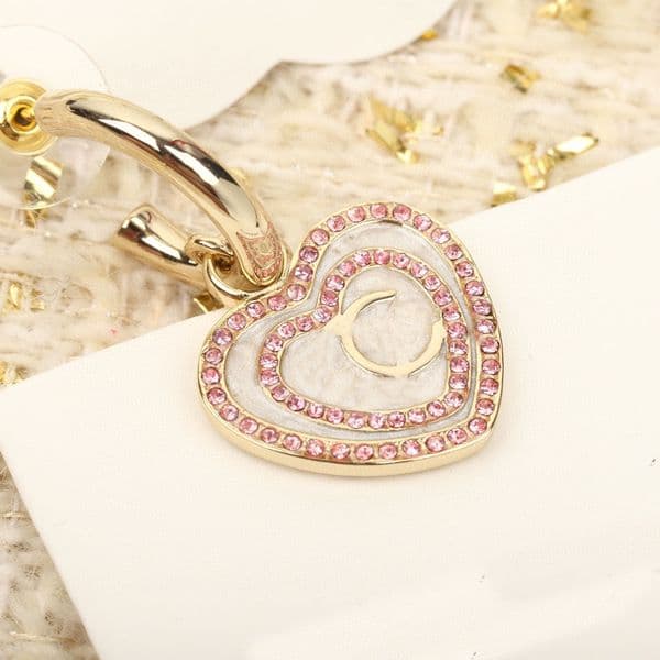 2026 Luxury quality charm drop earring with heart shape in 18k gold plated have stamp box PS3230