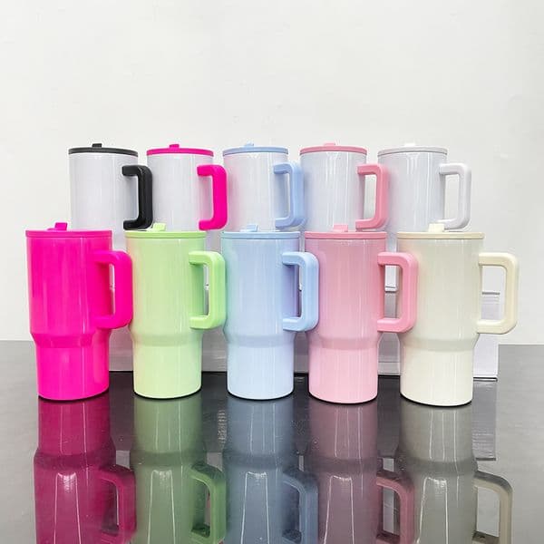 Double-Walled Vacuum Insulated Stainless Steel Travel Mug - Leak Proof, 20oz Capacity with Lid & Straw for Sublimation UV DTF Wraps