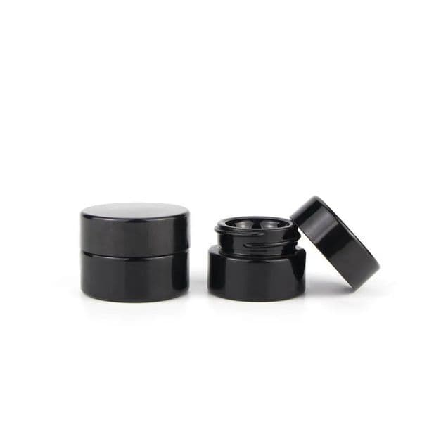 5ml Black Glass Jar Bottle with Screw Lid - Empty Jars