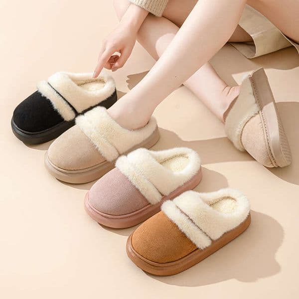 Cotton Female Mirad In Autumn Winter, Indoor Couples, Home Thick Soles, Anti Slip And Warm Slippers For External Wear