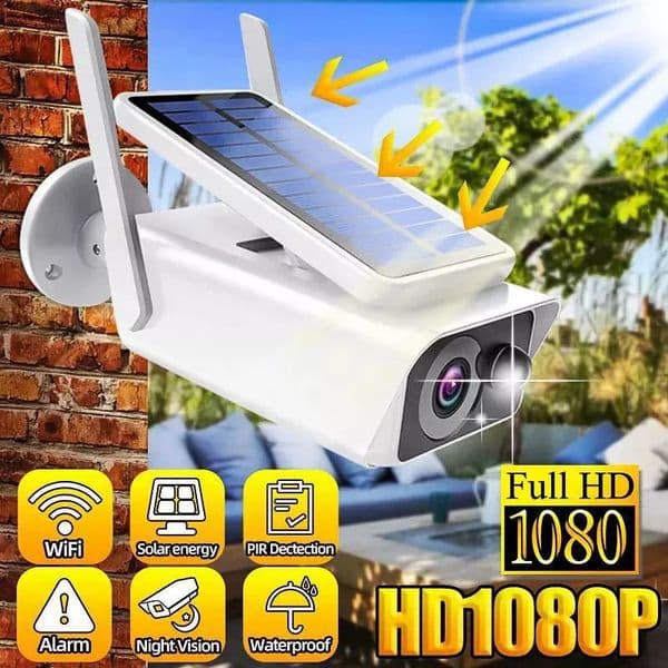 Wireless Solar Security Camera WIFI Wall Lights PV Solar Panel Outdoor Waterproof IP CCTV Surveillance Cameras Rechargeable Battery 1080P Night Vision PIR Cloud