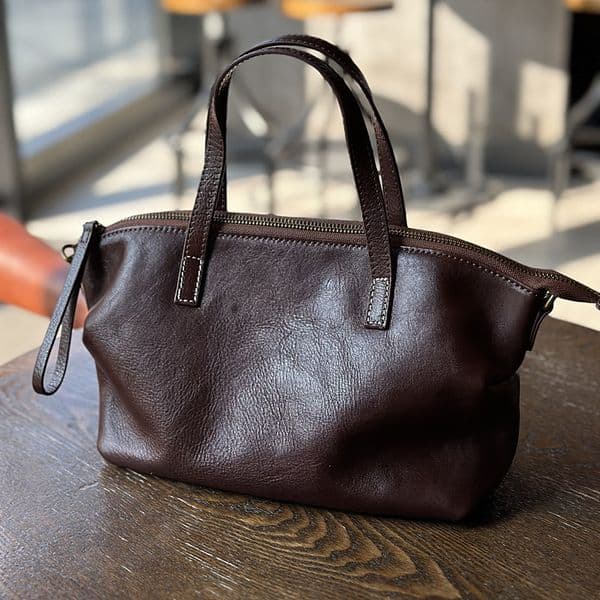 Dumpling Bag Genuine Leather Exquisite Elegant Women's Top Layer Cowhide Shoulder Crossbody Plaster Wrinkle Handbag