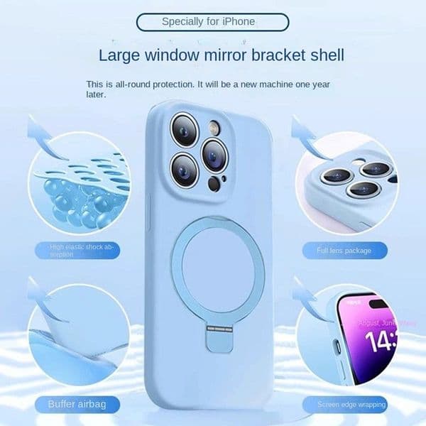 Liquid silicone magnetic holder for iPhone14 iphone13 iphone12 mobile phone case