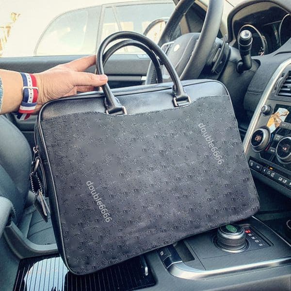 Classic Designer Men Shoulder Briefcase Black Brown Leather Handbag Luxury Business Man Laptop Bag Messenger Bags with dust bag Brief Case Vintage crossbody