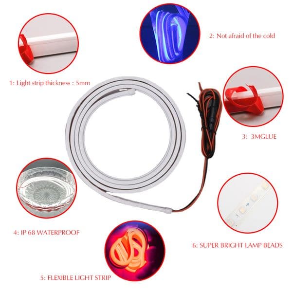 Car LED Scan Starting Light Strip Daytime Running Light for Chrysler 300 300C 2011-2023 Car Decorative Atmosphere Lamps DRL 12V