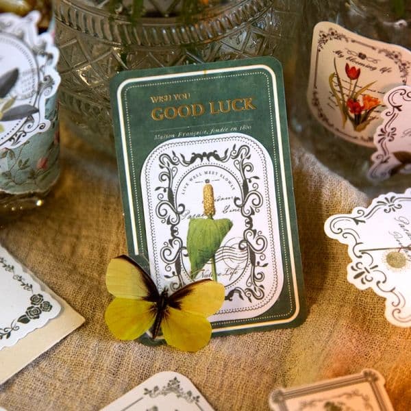 Yoofun 45pcs/pack Vintage Flowers Washi Paper Stickers Retro Floral 2025 Sticky Labels for Craft Card new Making Journal Scrapbooking DIY