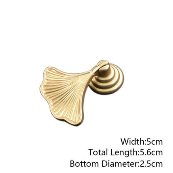 Wardrobe Door Knob Cabinet Pull Ginkgo Leaf Style Drawer Handle Furniture Handle Hardware Golden Cabinet Drawer Knobs